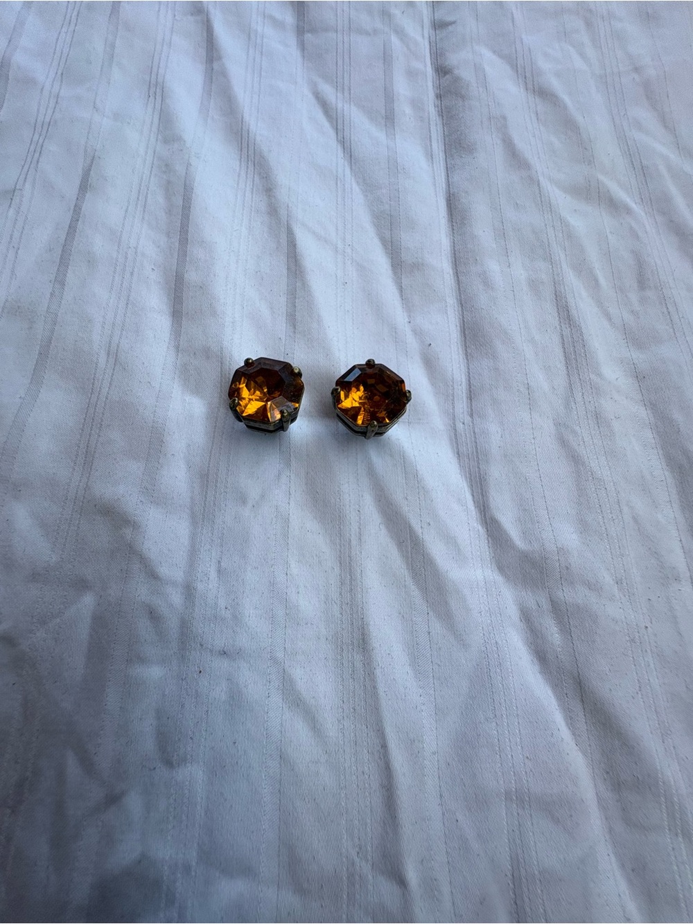 Amber Faceted Crystal Clip-On Earrings